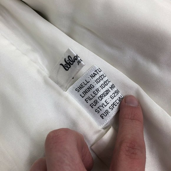 Women's Vintage White Saga USA Mink Fur Jacket Ribbed Size M Pockets KOREA Made - Picture 3 of 10